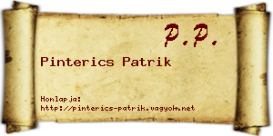 Pinterics Patrik névjegykártya