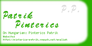 patrik pinterics business card